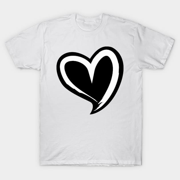 Black Heart T-Shirt by Polydesign